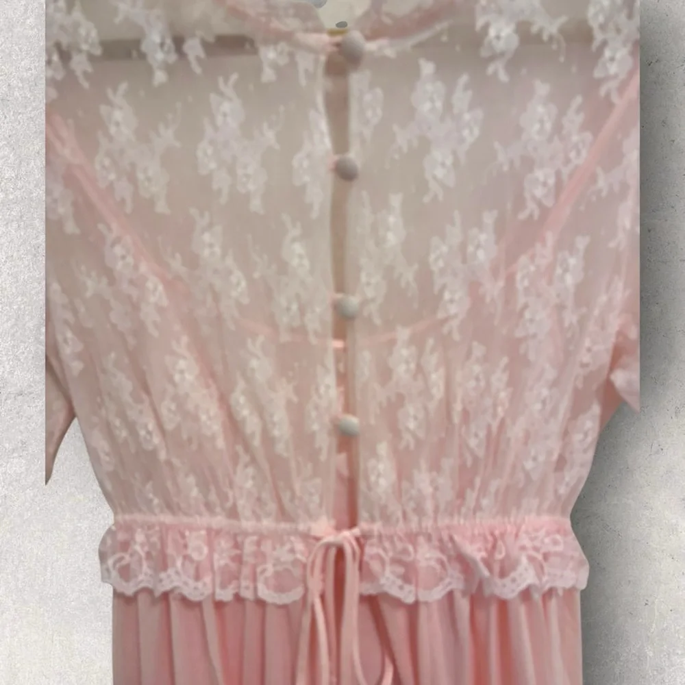 Vintage satin lace peignoir set